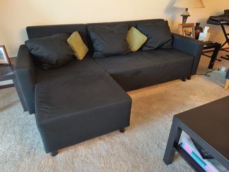 Large Black Sectional Sleeper Sofa / Convertible Sofa Bed free
