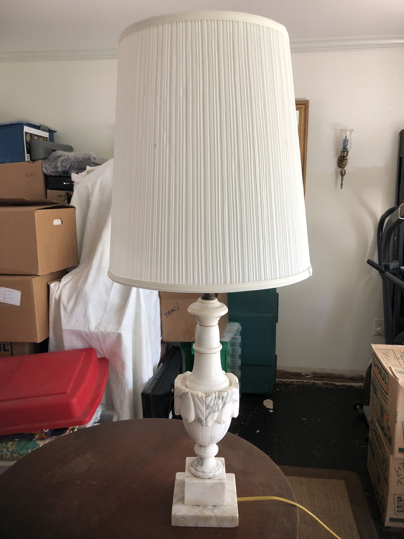 Vintage Italian Alabaster Marble Table Lamp