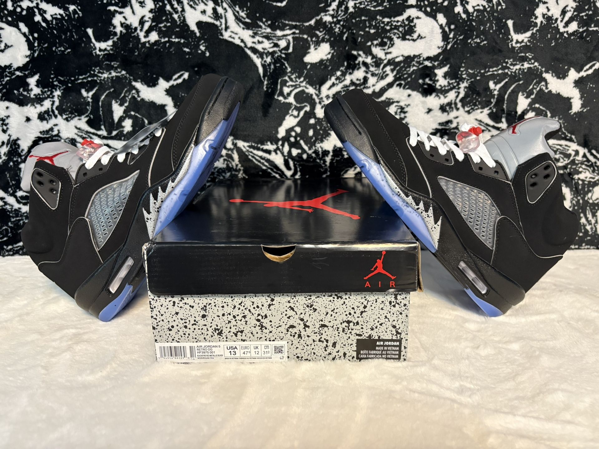 NEW Size 13 Men Jordan 5 Metallic Black Reimagined HF3975-001