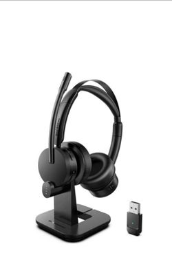 Soothielec Wireless Headset w/ Mic, Charging Stand, Noise Cancelling