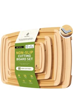 Bamboo Cutting Board Set Non Slip Feet Over Sink Men Husband Birthday Christmas Xmas Valentines Father Day Gifts Ideal from Wife Romantic Anniversary