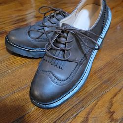 Womens Lace Up Oxfords Chunky Heels Tassels Wingtip Brogues Casual Shoes sz 9