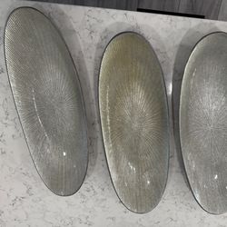 3 long serving bowls