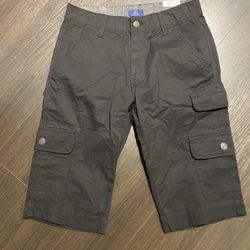 George Mens Below The Knee Black Bowery Messenger Cargo Shorts Size 30