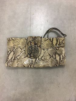 Solina Faux Snakeskin Clutch