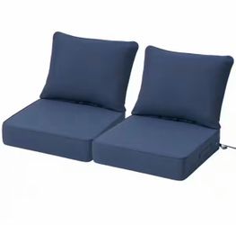 24 in. x 24 in. Set of 2 Patio Outdoor Lounge Chair Cushions