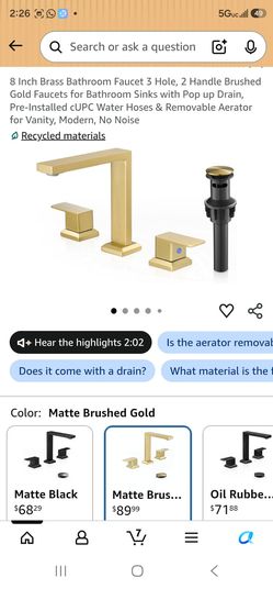 8 Inch Brass Bathroom Faucet