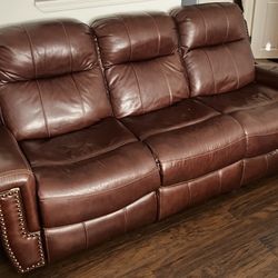 Faux  Brown Leather Sofa