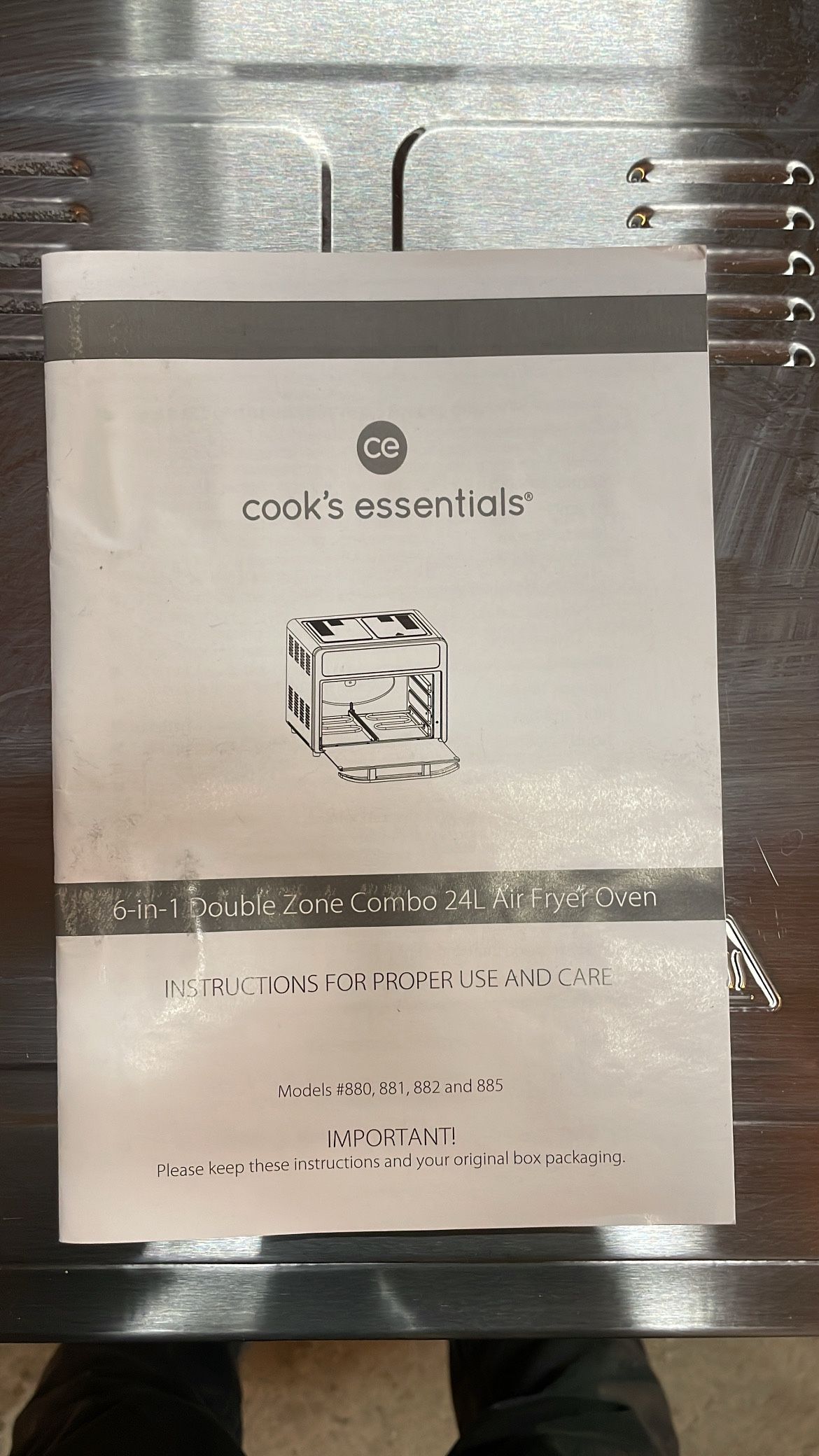 Cook's Essentials Double Zone Combo Air Fryer Convection Oven