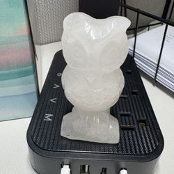 Owl Quartz Carved Stone
