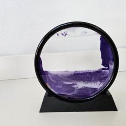 3D Dynamic Sand Art Liquid Motion, Moving Sand Art Picture round Glass 3D