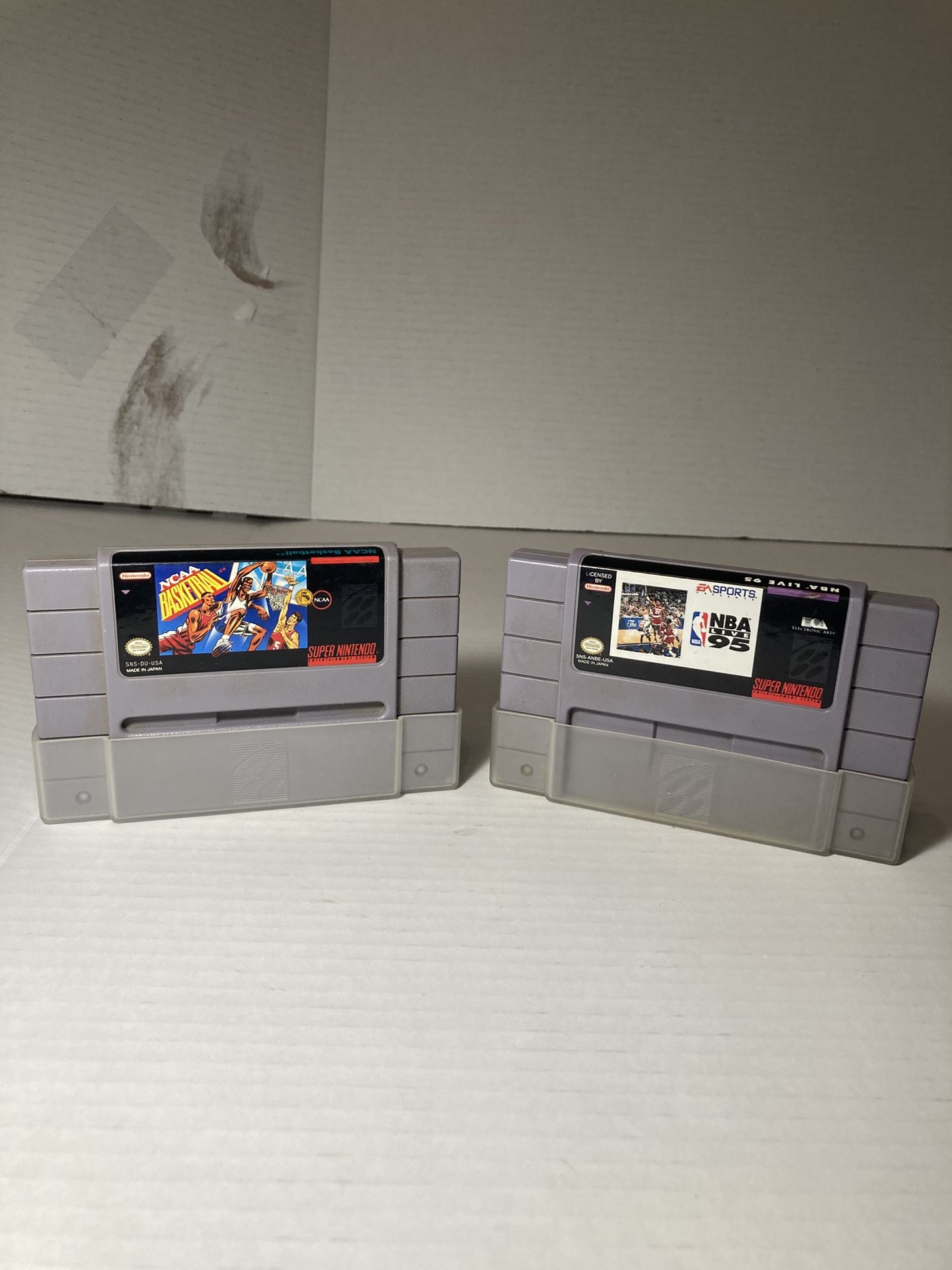 SNES NBA Live 95 and NCAA Basketball Tested and Working