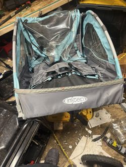 Pacific Cycle InStep Take 2 Double Bicycle Trailer,Light Blue/Gray