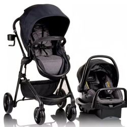Evenflo Pivot Modular Travel System with SafeMax Infant Car Seat with Anti-Rebound Bar