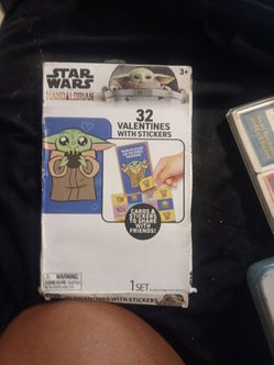 Star Wars Mandalorian 32 Valentines with Stickers
