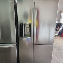 💯✔️refrigerator LG STAINLESS STEEL WITH WARRANTY WITH Double Door 🚪 