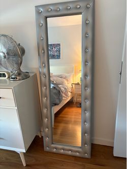 Floor Mirror Gray with Jewels