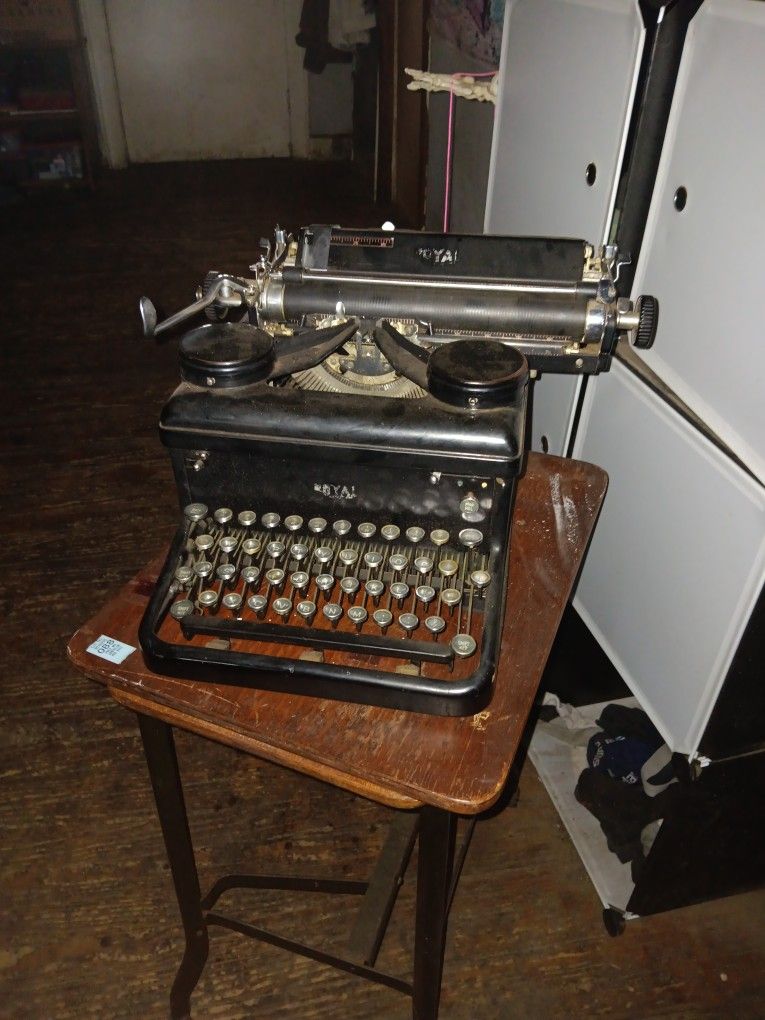 A 1942 Royal Typewriter With Original Table