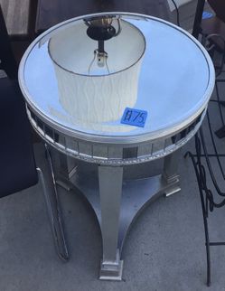 Horchow Champagne Mirrored Side Table