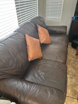 Dark Brown Leather Sofa ($200 OBO)