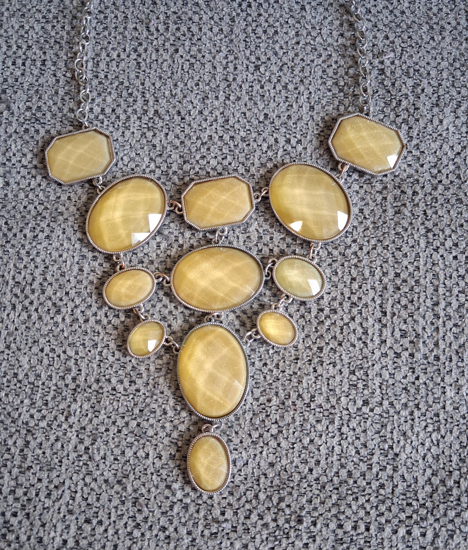 Yellow Faceted Statement Necklace