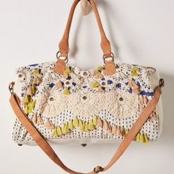 New Free People Artisian Made Weekender Bag 