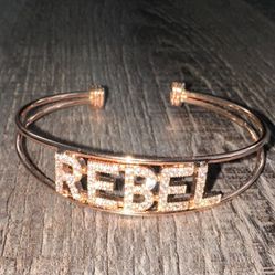 Copper & Rhinestone “Rebel” Cuff Bracelet