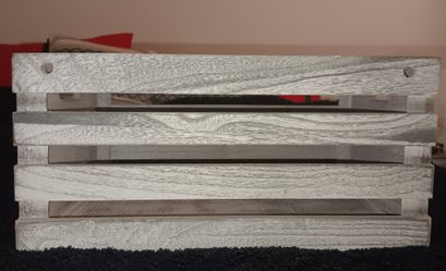 Rustic Light Gray Solid Wood Decorative Storage Box