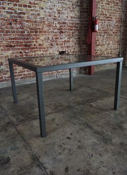 Steel and glass tables