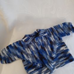 Baby boy Sweater, hand crafted, made with acrylic Yarn, new, fits up to 6months, $10.