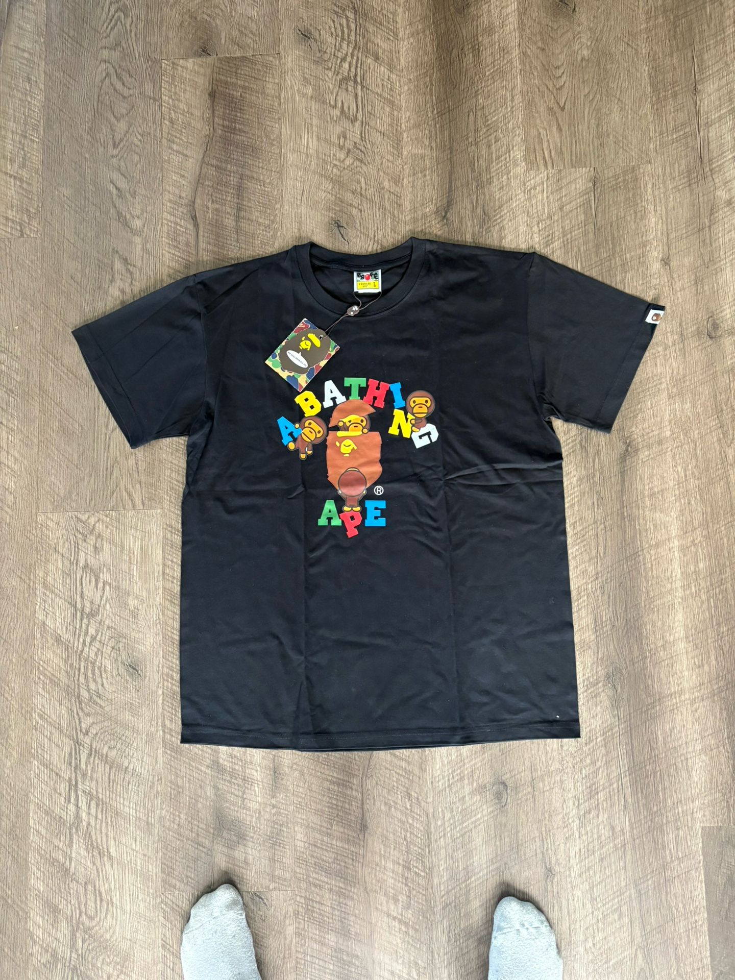 BAPE Tee Baby Milo Playground College Logo Black, Size L