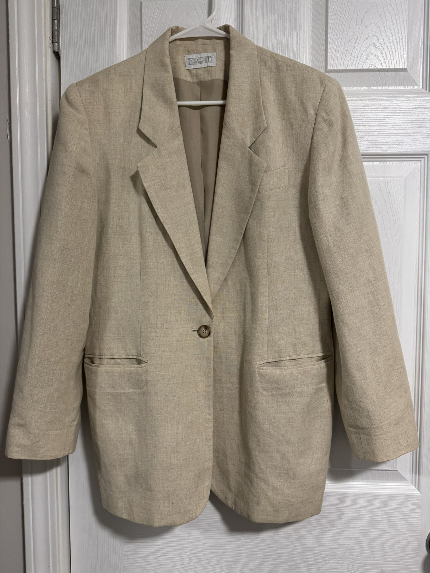 Women’s Casual Linen Blazer Ivory