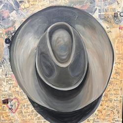 Cowboy Hat Mixed Media original art piece