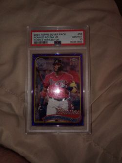 Ronald acuna jr 2024 Topps purple refractor PSA 10