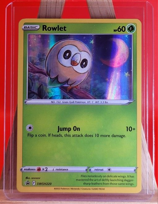 Rowlet SWSH220 Holo Black Star Promo Pokemon TCG Card, LP