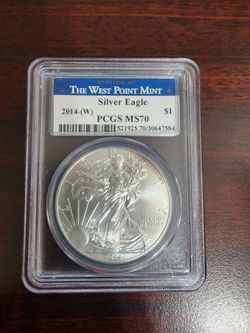 2014-(W) Silver Eagle PCGS MS70 The West Point Mint Label