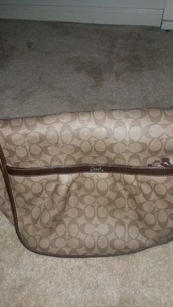 Beige coach diaper bag