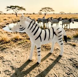 ZEBRA 2" Plastic PVC Pocket Model Action Figure Incorrectly Labeled As A Horse. This is a vintage PVC zebra pocket action figure. It is often marketed