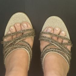 Gold Jessica Simpson Mules size 6