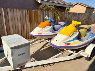 Two 1994 Bombardier Sea-Doo Jet Skis with Trailer