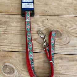Casual Canine Nylon Christmas Red Green Diamond in the Ruff Dog Lead Leash 4 Ft