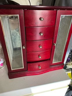 Cherry Wood Jewelry Armoire