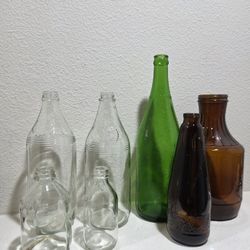 Set of 4 Vintage Glass Bottles
