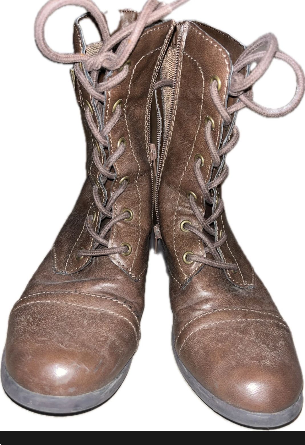 Womens A.R. Faylln Lace Up Combat Boots - Brown