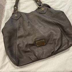 Beautiful Gray Leather Marc Jacobs Large hobo Bag