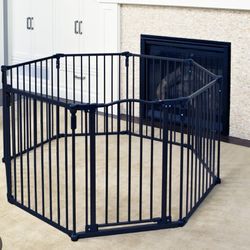 North States 3 in 1 Arched Metal Superyard 6 Panel Baby Gate 151" Wide. 30” tall Assembly needed