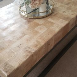 Wood And Iron Bottom Frame Coffee Table 