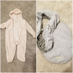 Baby car seat cover and baby winter coat jacket, 12 Month