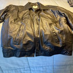 90s Pepsi black leather bomber jacket men’s large nothing else is a Pepsi