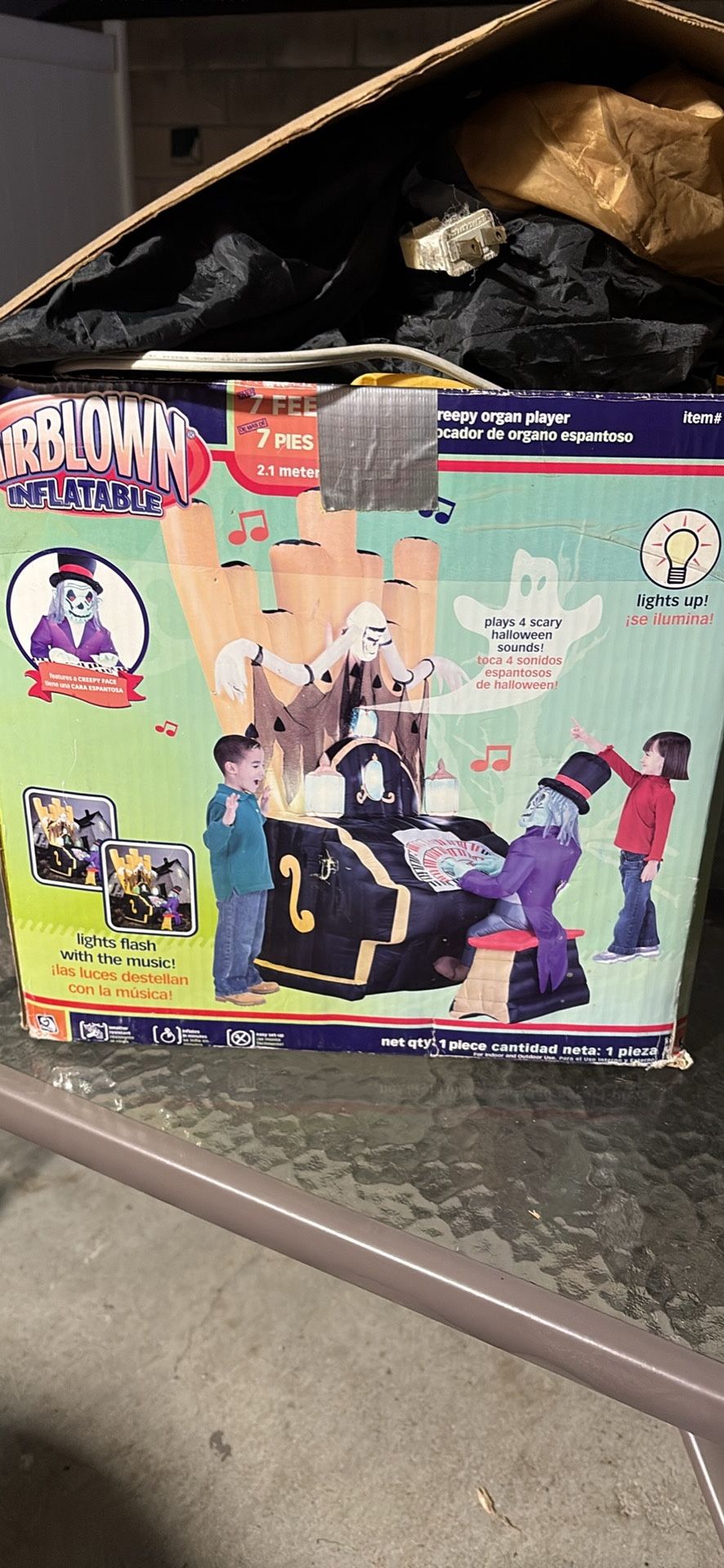 Large 7ft tall Halloween inflatable Organ Player